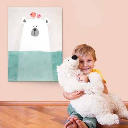 Πινακας σε καμβά POLAR BEAR IN WATER ART - Παιδικοι και set