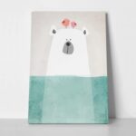 Πινακας σε καμβά POLAR BEAR IN WATER ART