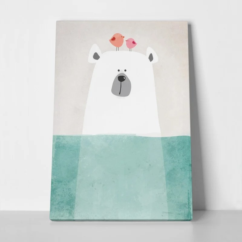 Πινακας σε καμβά POLAR BEAR IN WATER ART