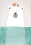 Πινακας σε καμβά POLAR BEAR IN WATER ART