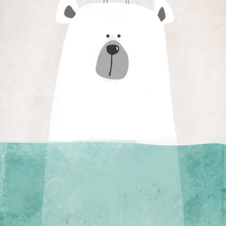 Πινακας σε καμβά POLAR BEAR IN WATER ART - Παιδικοι και set Sticky 5