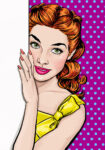 Πινακας σε καμβά POP ART GIRL LOOKING