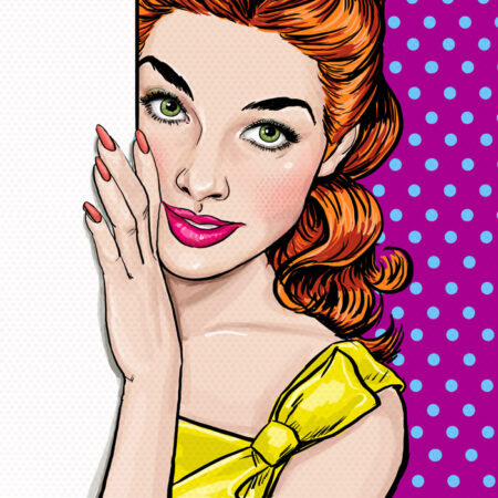 Πινακας σε καμβά POP ART GIRL LOOKING - Πορτραιτα και Φιγουρες Sticky 4