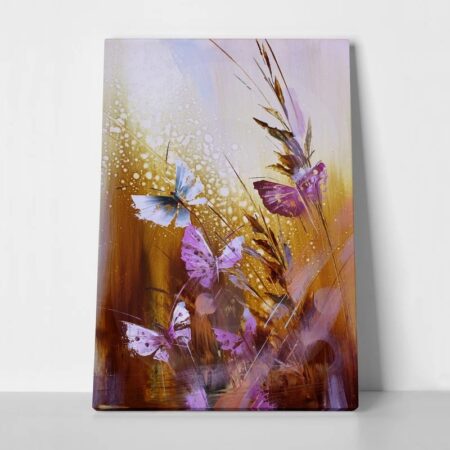 Πινακας σε καμβά PURPLE BUTTERFLIES - Πεταλουδες Sticky 1