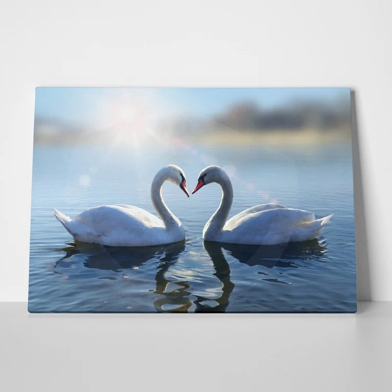 Πινακας σε καμβά ROMANTIC SWANS