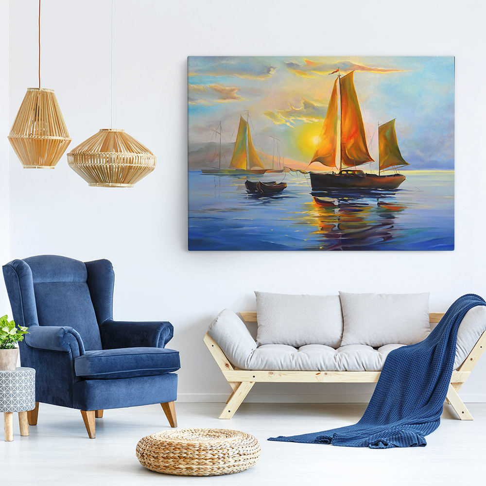 Πινακας σε καμβά SAILBOAT SUNSET 2