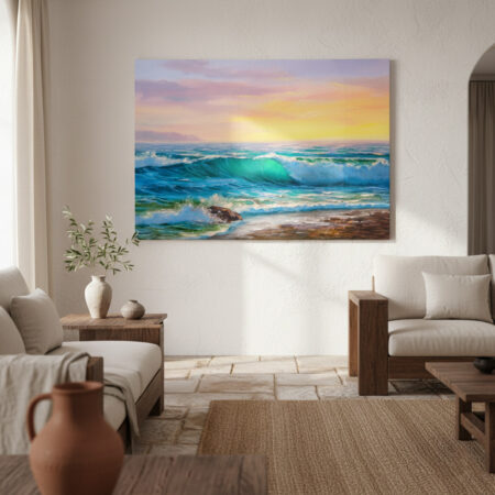Πινακας σε καμβά SEASCAPE SUNSET - Κυματα