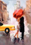 Πινακας σε καμβά THESSALONIKI COUPLE IN RAIN