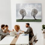 Πινακας σε καμβά TREE SHAPED COMMUNICATION CONCEPT