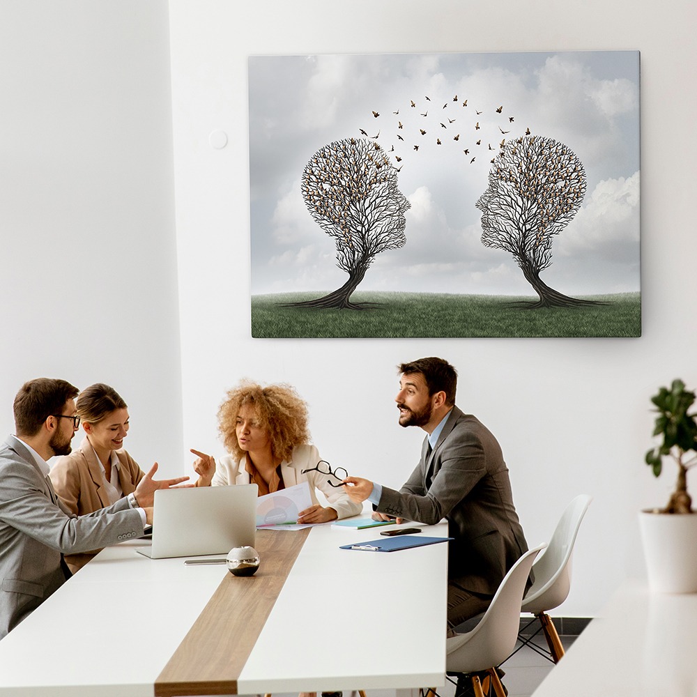 Πινακας σε καμβά TREE SHAPED COMMUNICATION CONCEPT
