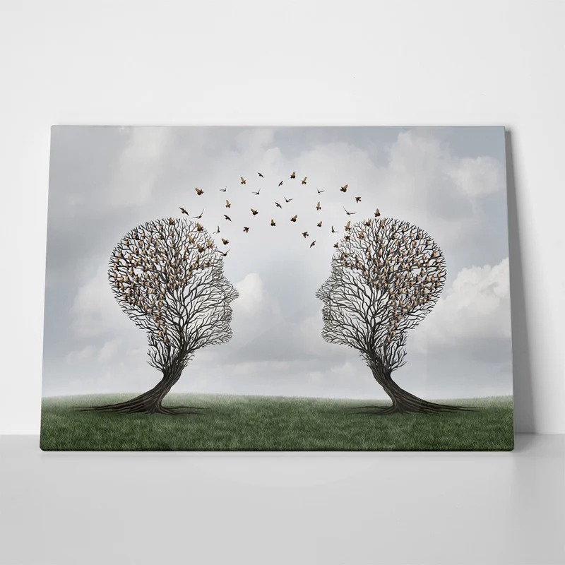 Πινακας σε καμβά TREE SHAPED COMMUNICATION CONCEPT
