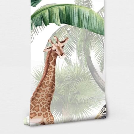 Αυτοκόλλητη Ταπετσαρία τοίχου TROPICAL JUNGLE WATERCOLOR - Παιδικές Ταπετσαρίες Sticky 4