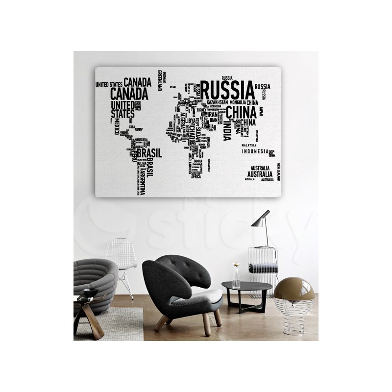 Πινακας σε καμβά TYPOGRAPHY MAP 1
