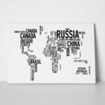 Πινακας σε καμβά TYPOGRAPHY MAP 1