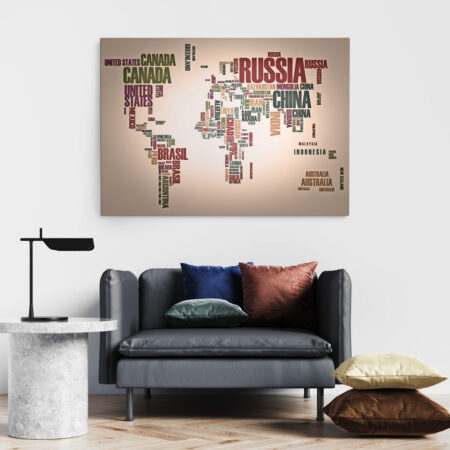 Πινακας σε καμβά TYPOGRAPHY MAP 2 - Χαρτες