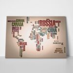 Πινακας σε καμβά TYPOGRAPHY MAP 2
