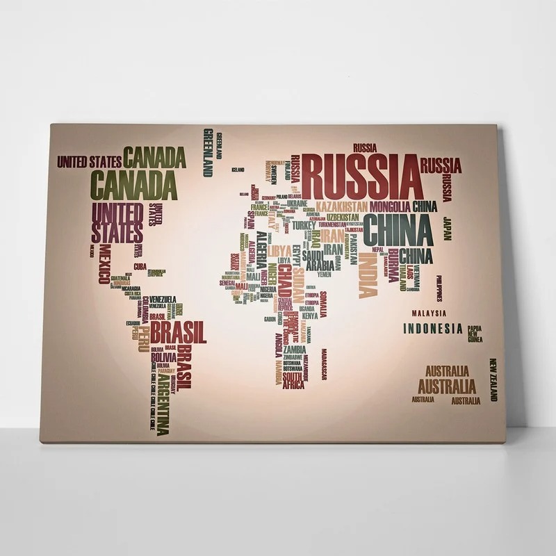 Πινακας σε καμβά TYPOGRAPHY MAP 2