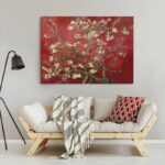 OUTLET Πίνακας σε καμβά VAN GOGH - ALMOND BLOSSOM RED 120cm x 80cm