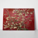 OUTLET Πίνακας σε καμβά VAN GOGH - ALMOND BLOSSOM RED 120cm x 80cm