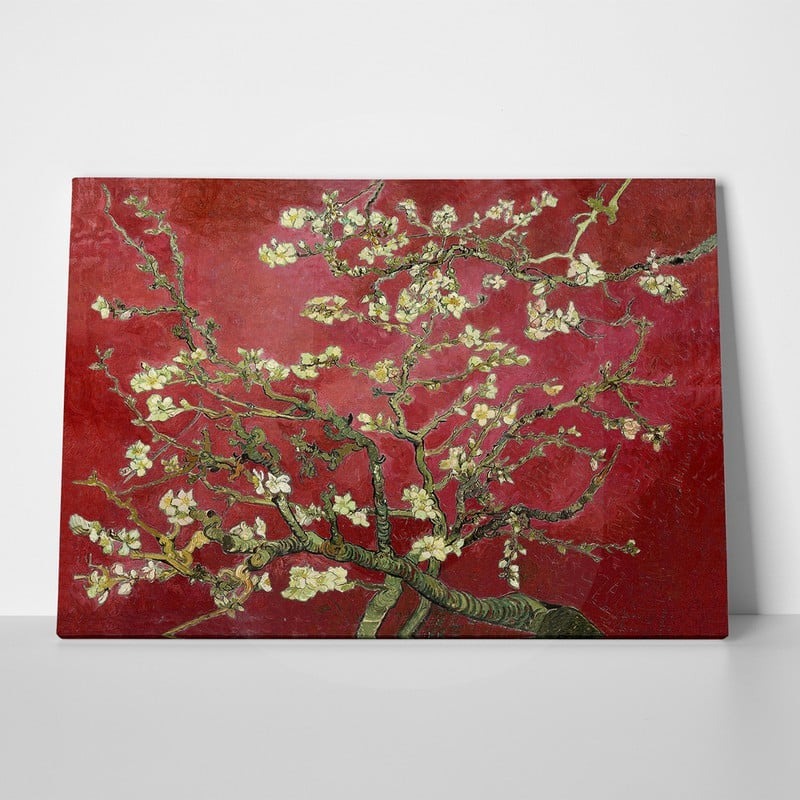OUTLET Πίνακας σε καμβά VAN GOGH - ALMOND BLOSSOM RED 120cm x 80cm
