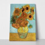 Πινακας σε καμβά Πίνακας VAN GOGH - SUNFLOWERS TURQUOISE