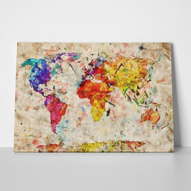 Πινακας σε καμβά WATERCOLOR MAP