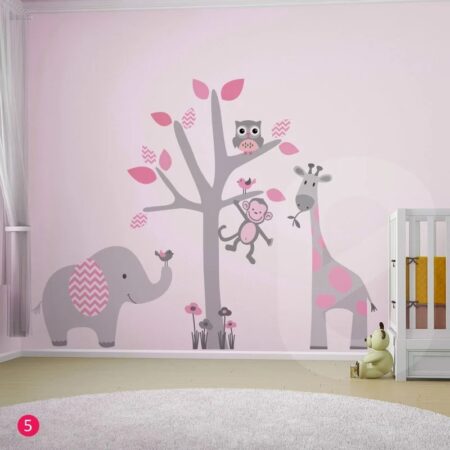 Αυτοκολλητο τοιχου ANIMALS TREE - Βρεφικα & Παιδικά Sticky 5