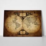 Πινακας σε καμβά OLD WORLD MAP 1752