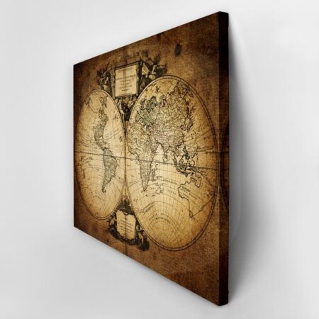 Πινακας σε καμβά OLD WORLD MAP 1752 - Χαρτες Sticky 3