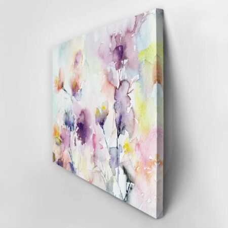 Πινακας σε καμβά WATERCOLOR ABSTRACT ROMANTIC PURPLE FLOWERS - Ανεμωνες Sticky 3