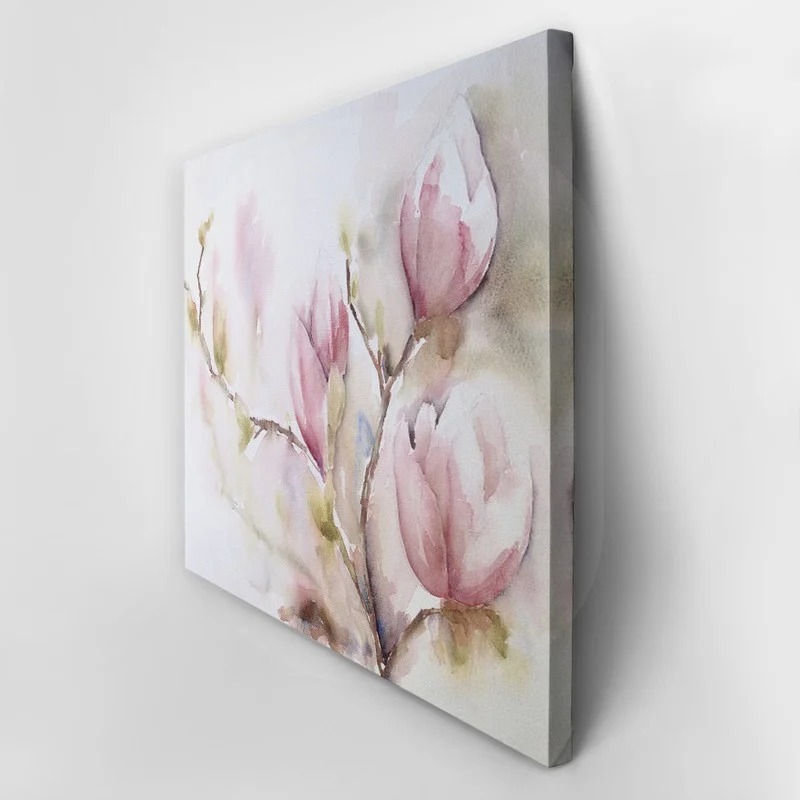 Πινακας σε καμβά WATERCOLOR MAGNOLIA FLOWERS