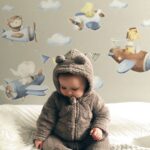 Αυτοκολλητο τοιχου WATERCOLOR AIRPLANE ANIMALS