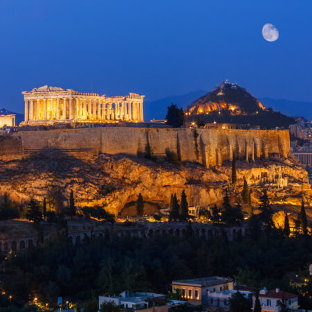 Πινακας σε καμβά ACROPOLIS NIGHT - Αθηνα Sticky 4