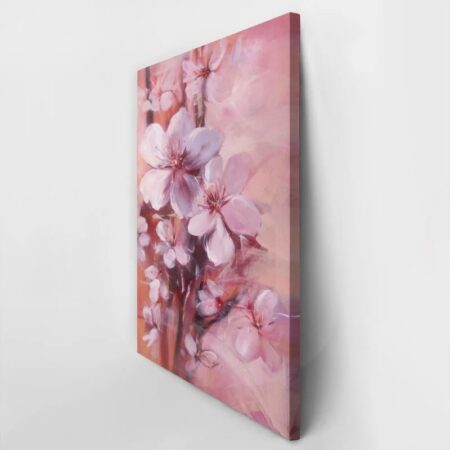 Πινακας σε καμβά ALMONDS BLOSSOM PINK HANDMADE PAINTING - Ανθη Δεντρων Sticky 3