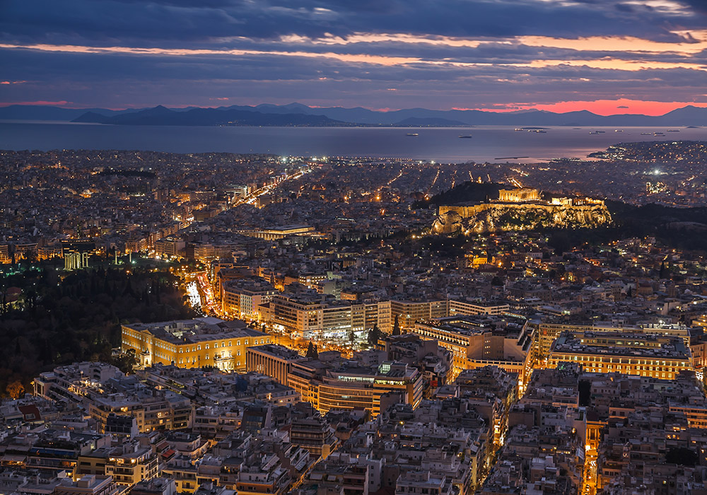OUTLET Πινακας σε καμβά ATHENS LIGHTS 100x65cm