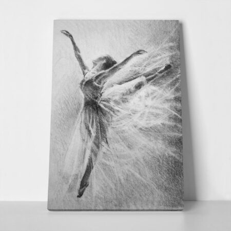 Πινακας σε καμβά BALLERINA JUMP SKETCH GRAPHIC ARTS PENCIL - Χορος