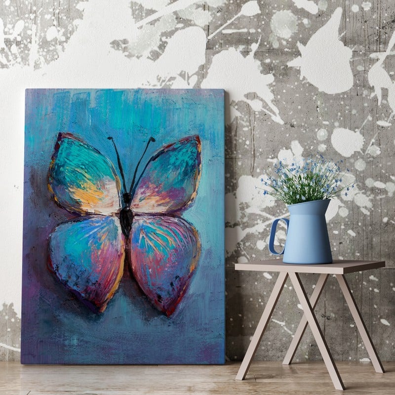 Πινακας σε καμβά BLUE BUTTERFLY