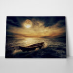 Πινακας σε καμβά BOAT SUNSET