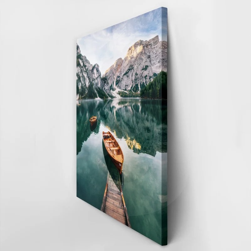 Πινακας σε καμβά BOATS IN BRAIES LAKE