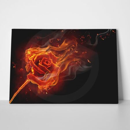 Πινακας σε καμβά BURNING ROSE - Τριανταφυλλα