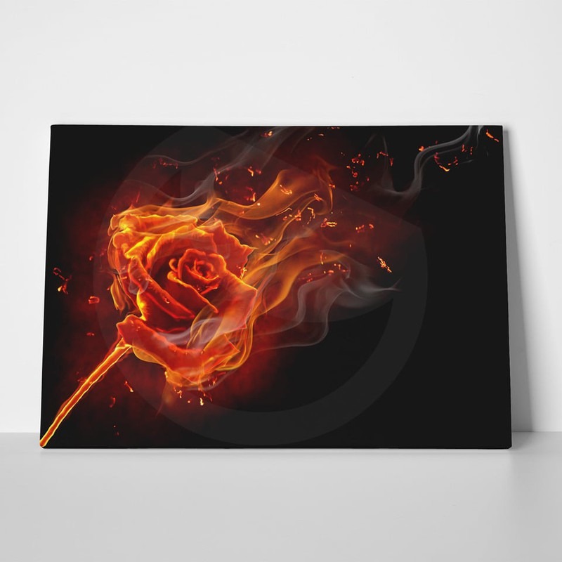 Πινακας σε καμβά BURNING ROSE