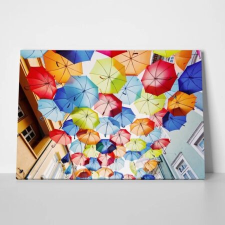 Πινακας σε καμβά COLORED UMBRELLAS - Πολεις και Αρχιτεκτονικη