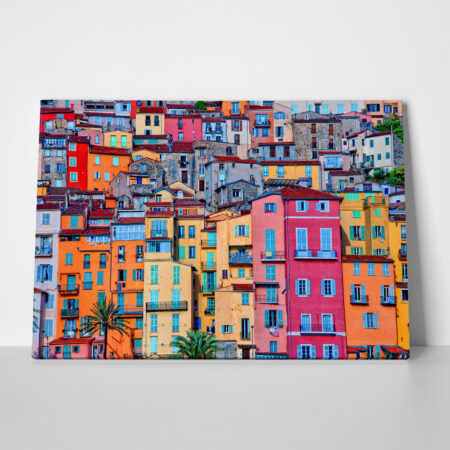 Πινακας σε καμβά COLORFUL HOUSES - Πολεις και Αρχιτεκτονικη