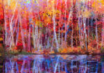 Πινακας σε καμβά COLORFUL TREE REFLECTION