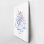 Πινακας σε καμβά CUTE WATERCOLOR UNICORN SKY HAND DRAWN