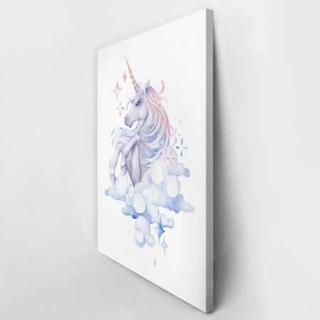 Πινακας σε καμβά CUTE WATERCOLOR UNICORN SKY HAND DRAWN - Παιδικοι και set Sticky 2