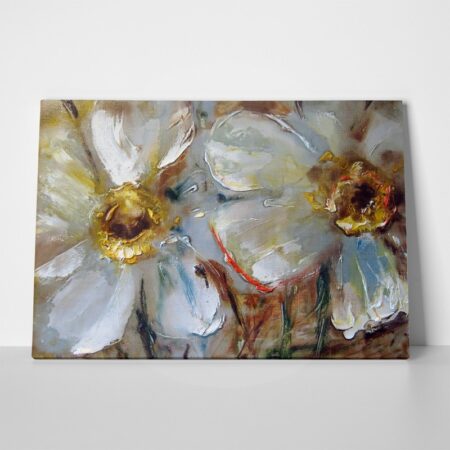 Πινακας σε καμβά DAFFODILS PALE YELLOW DELICATE FLOWERS - Μαργαριτες