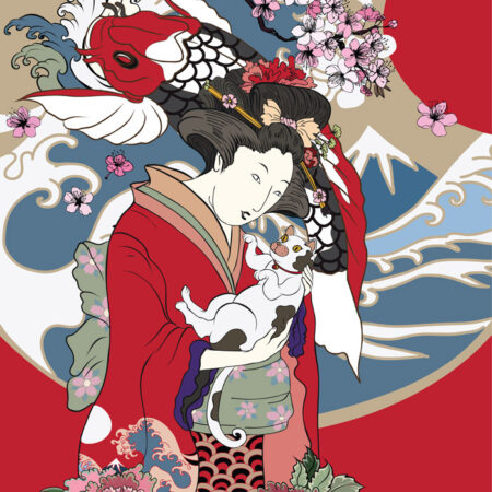 Πινακας σε καμβά FISH TRADITIONAL JAPANESE PAINTING - Πορτραιτα και Φιγουρες Sticky 5