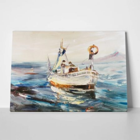 Πινακας σε καμβά FISHERMAN AT SEA - Ψαρεμα