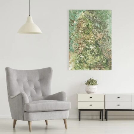 Πινακας σε καμβά GREEN ABSTRACT PALETTE KNIFE - Αφηρημενα και Abstract